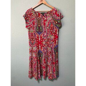 Lauren Ralph‎ Lauren Women's Green Label Paisley Dress Size XL